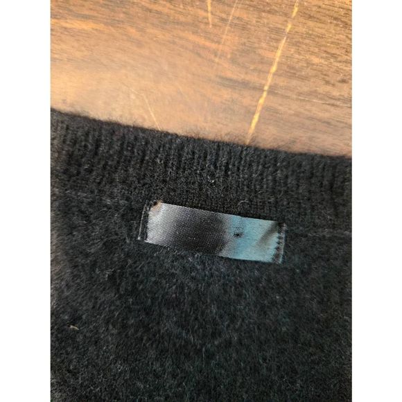 Last Brand Black Cashmere V Neck Sweater Medium Womens Fall Winter - Picture 5 of 8